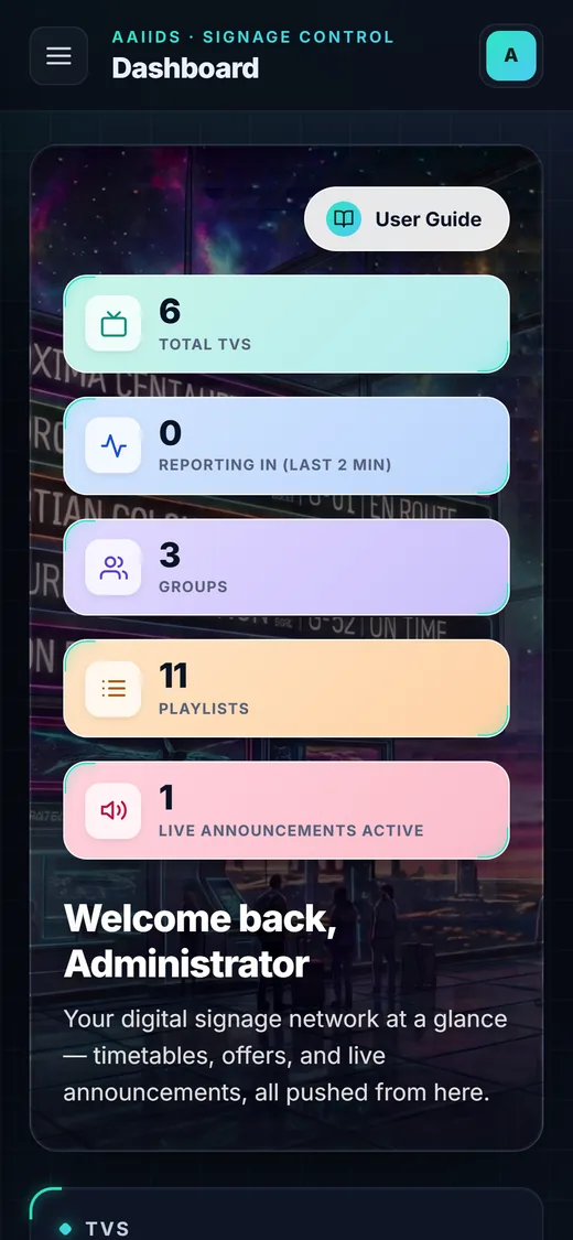 AAIIDS dashboard on a phone